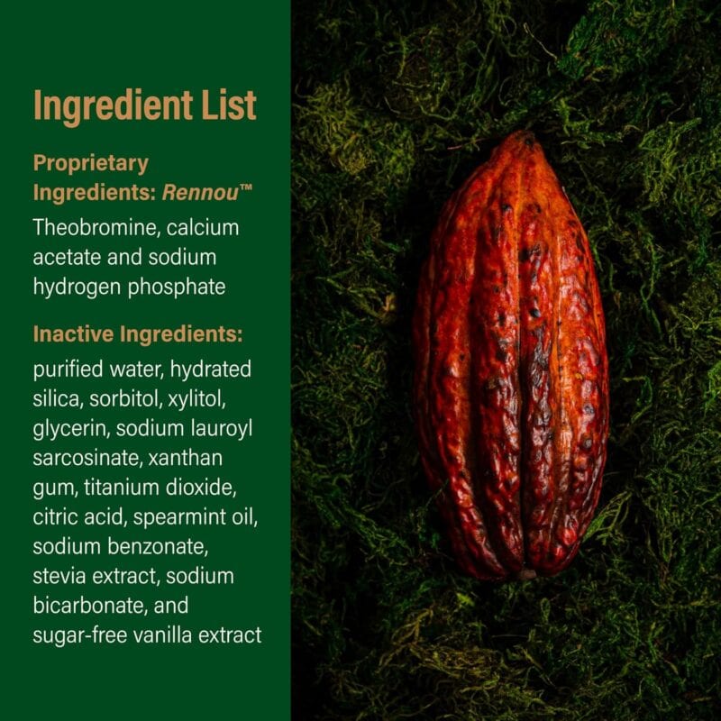 Theodent Classic Fluoride-Free Toothpaste supplement facts label