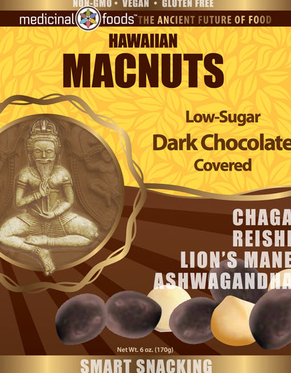 Chocolate Covered Macadamia Nuts 6 oz bag, new packaging