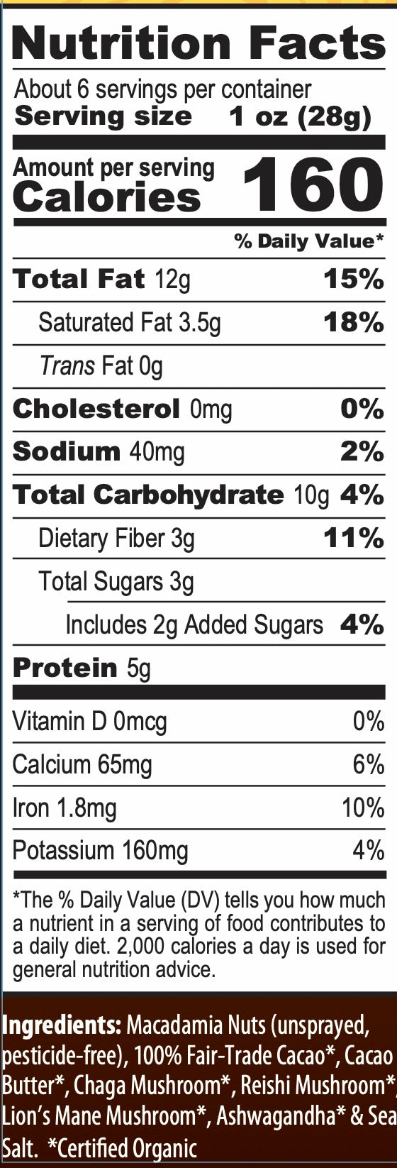 Chocolate Covered Macadamia Nuts nutrition facts and ingredients