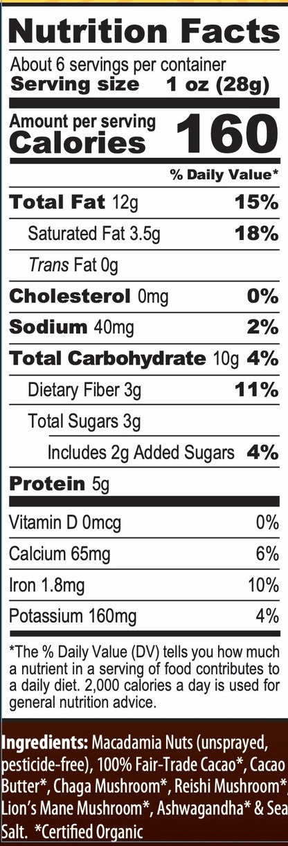 Chocolate Covered Macadamia Nuts nutrition facts and ingredients