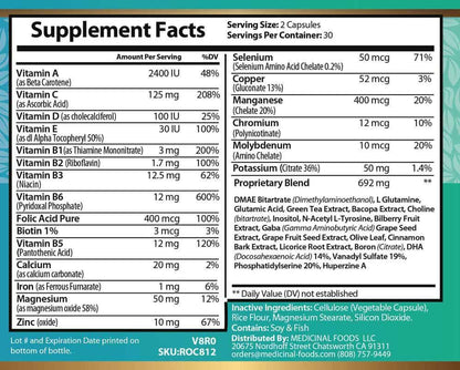 NEUR-ON Brain & Focus Formula supplement facts label