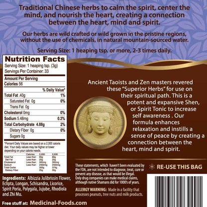 Spirit Tonic supplement facts label